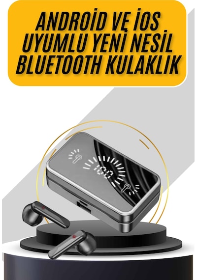 İos Android Uyumlu Bluetooth Kulaklık Kablosuz Kulaklık Yüksek Basslı
