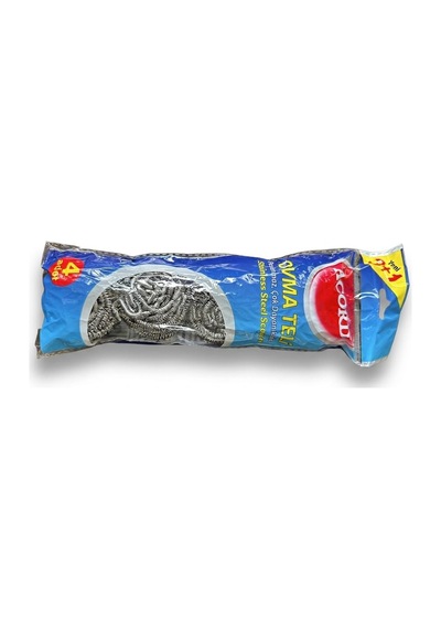 Acord 3+1 Paslanmaz Çelik Ovma Teli - Bulaşık Temizlik Teli - Toptel - 4 Adetlik Paket