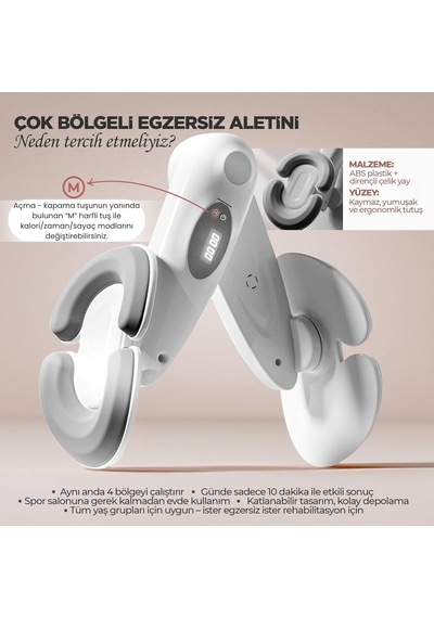 İç Bacak Egzersiz Aleti Thigh Master Kegel Cihazı Pelvik Taban Kas Aleti Kalça Ve Kol Sıkılaştı Beyaz