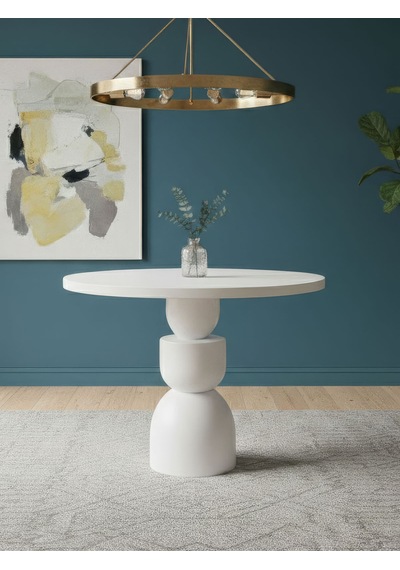 Orbis Yuvarlak Ahşap Yemek Masası 120x120 Beyaz Orbis Yuvarlak Ahşap Yemek Masası 120x120 Beyaz