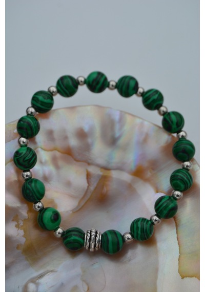 Stoneage Jewellery Malahit Malakit Doğal Taşlı Bileklik Çok Renkli