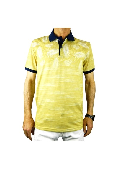 Çizgi Triko Erkek Polo Yaka Palmiye Tshirt 3514