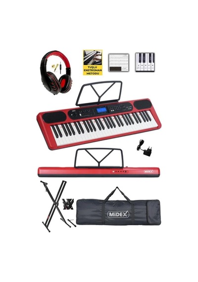 Midex Ps-5200rd-hs Pro Org 61 Led Işıklı Tuş Hassasiyetli Bluetooth Midi Kulaklık Stand