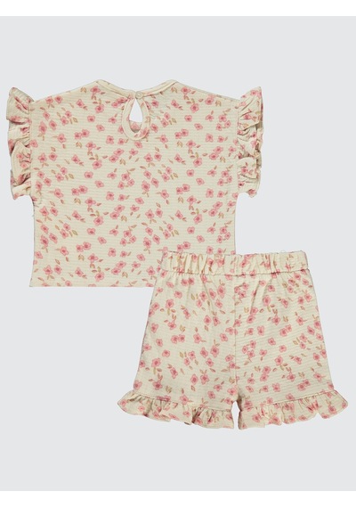 Civil Baby Kız Bebek Şortlu Takım 6-18 Ay Bej Bej