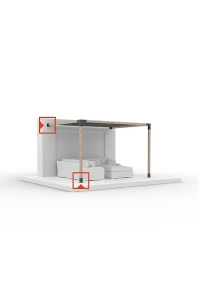 9 X 9 Ahşap Kolonlar İçin Pergola Yer Ve Duvara Montaj Braketi