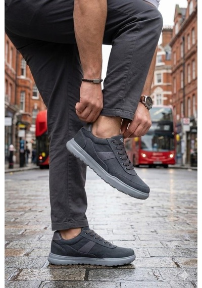 Fort 0226 Dks Keten Rahat Hafif Sneaker Erkek Ayakkabı Füme