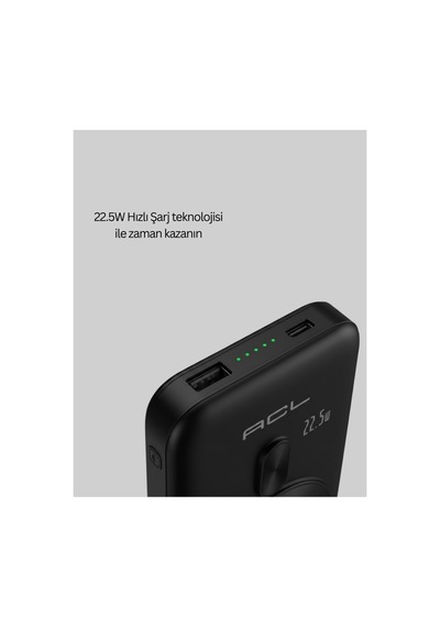 Manyetik Kablosuz Şarjlı 22.5w Kompakt Powerbank Sarı