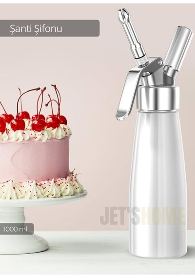 Krem Dağıtıcı Şanti Sifonu Tatlı Hazırlama Sifonu Krema Sifonu Whip Sifon Alüminyum 1000 Ml