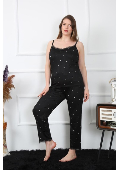Akbeniz Kadın Büyük Beden Siyah İp Askılı Pijama Takım 202196 Çok Renkli Akbeniz Kadın Büyük Beden Siyah İp Askılı Pijama Takım 202196 Çok Renkli