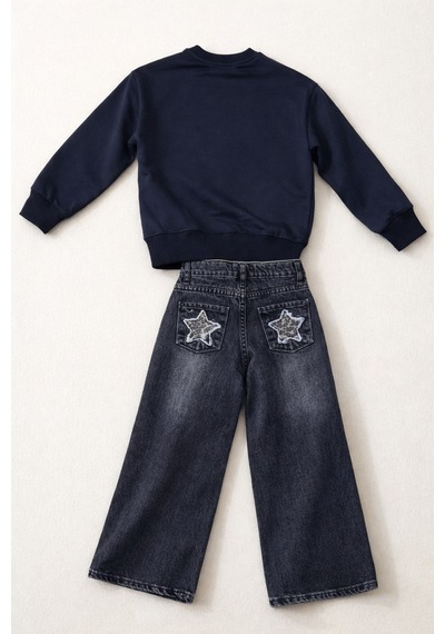 Uğur Bebe Bayram Özel Taşlı Yıldız Aplikeli Siyah Sweatshirt & Geniş Paça Kot Özel Gün Takımı Siyah Antrasit Siyah Antrasit Uğur Bebe Bayram Özel Taşlı Yıldız Aplikeli Siyah Sweatshirt & Geniş Paça Kot Özel Gün Takımı Siyah Antrasit Siyah Antrasit