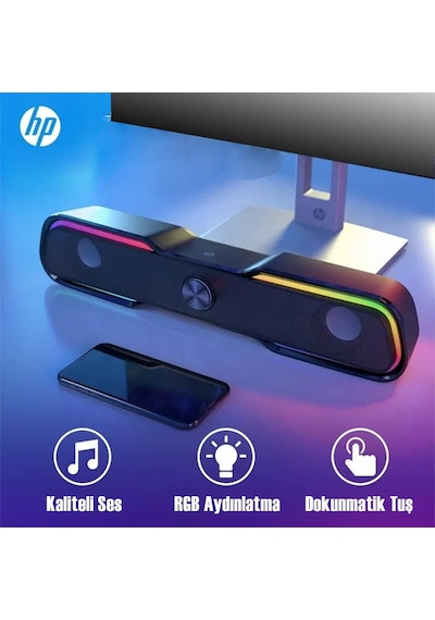 Hp Bilgisayar Dhe-6002 Için Soundbar 2x3w Gaming Rgb