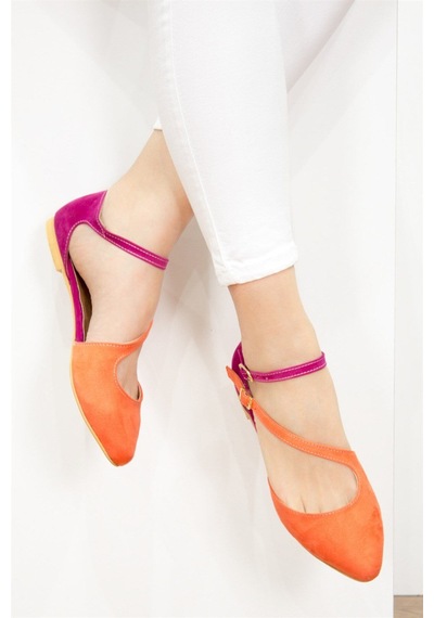Fox Shoes Turuncu/fuşya Kadın Babet D726016902 Turuncu - Fuşya