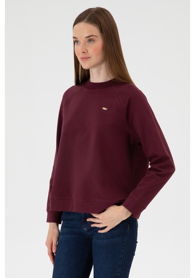 U.S. Polo Assn. Kadın Bordo Regular Bisiklet Yaka Basic Sweatshırt 50313610-VR177