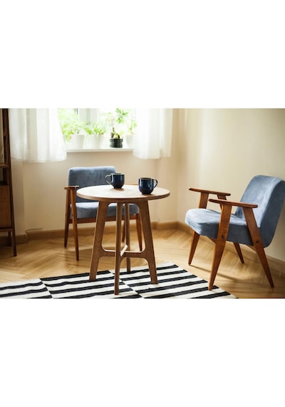 Woodesk Breva, Ahşap Orta Sehpa, Coffee Table, 60x60 Ceviz Renk