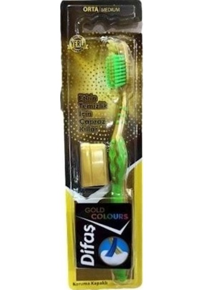 Difaş Gold Colours Kapaklı Diş Fırçası Medium