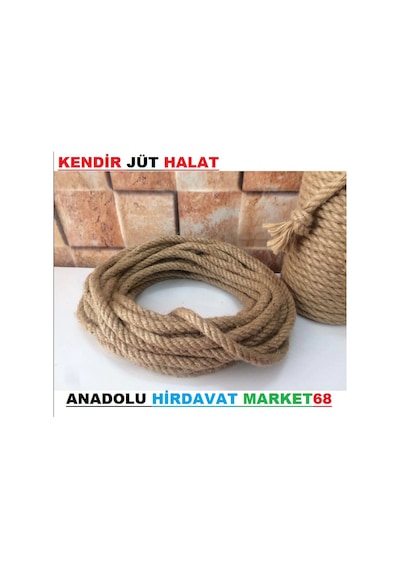 12Mm Kendir Jüt Halat Urgan Kurban Yikma Ipi Dekoratif Halat 10Mt