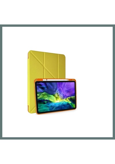 Ventra Apple iPad Uyumlu Pro 11 2018 Kılıf Kalemlikli Mars Tablet Kılıfı - Açık Sarı Ventra