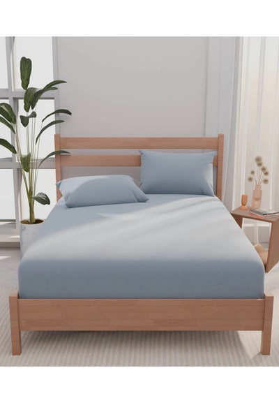 Apricitas Home Çift Kişilik Urban Çarşaf Seti %100 Pamuk Açik Mavi