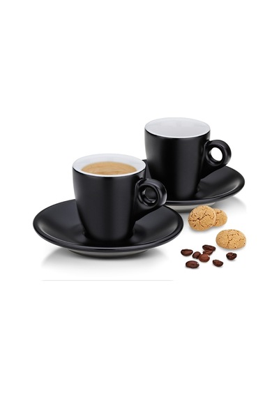 Kela 12750 Mattıa Espresso Fincan Seti 2li Siyah 50ml