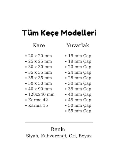 Yapışkanlı Mobilya Ayak Koruyucu Keçe 30x30 Mm 21'li Paket Kaydırmaz Zemin Çizmez Keçesi Kahverengi
