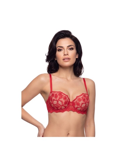 Donlaritta Kırmızı Dolgulu Desenli Push Up Destekli Sütyen 70b - 75b - 80b- 85b