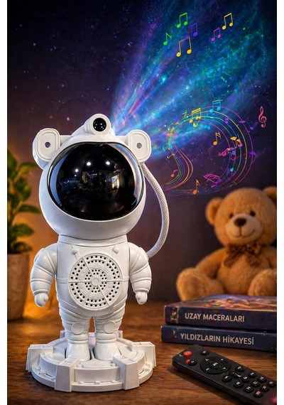 Tr Glr Mxs-003 Uzay Astronot Gökyüzü Lazer Projeksiyon Ve Bluetooth Hoparlör Gece Lambası Genel