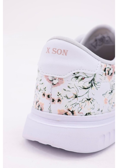 3d Dijital Baskı Kadın Alex Mcqueen Beyaz - Çiçek Desenli Sneaker Beyaz-çiçek