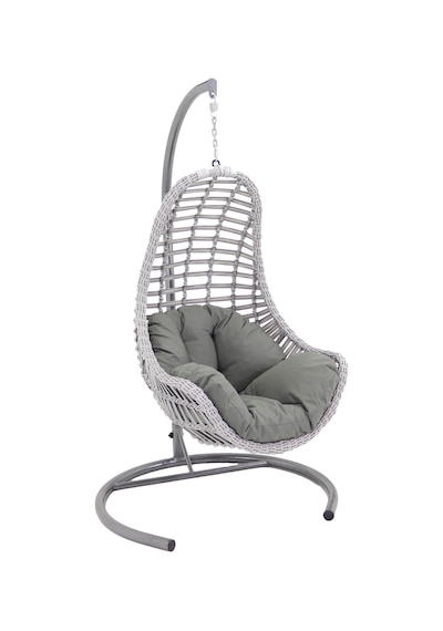 Monalin Home Garden Roma Rattan El Örgüsü Balkon Teras Bahçe Salıncağı Açık Gri