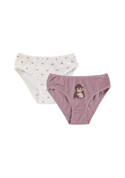 Civil Girls Love 2-10 Yaş Kız Çocuk 2'li Külot - Standart Çok Renkli