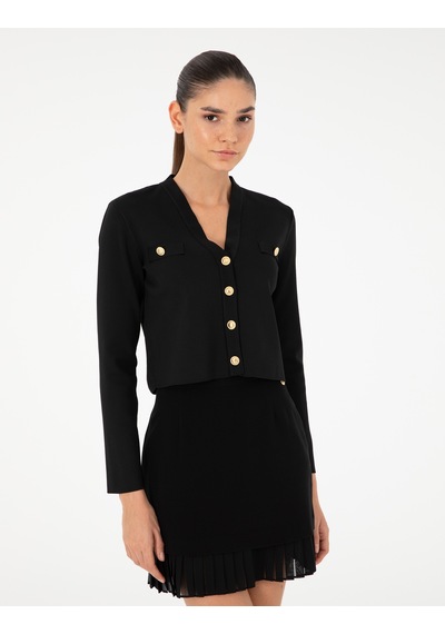 Pierre Cardin Kadın Siyah Hırka Triko 50290557-vr046 Siyah Siyah