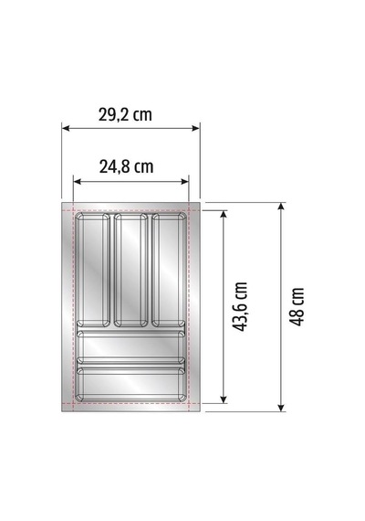 Tify Mutfak Çekmece Içi Beyaz Modüler Kaşıklık 29cm X 48cm Yanlar Ve Boydan 4cm Kesilebilir Diğer
