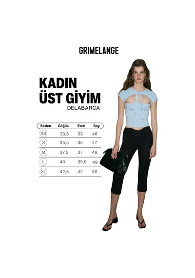 Grımelange Delabarca Kadın Yumuşak Kumaşlı Yakadan Bağlama Detaylı Kısa Kollu Mavi Bluz Mavi Grımelange Delabarca Kadın Yumuşak Kumaşlı Yakadan Bağlama Detaylı Kısa Kollu Mavi Bluz Mavi