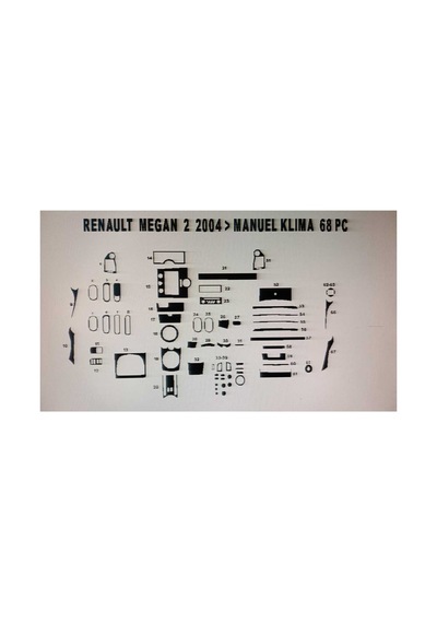Renault Megan 2 Full Set Manuel Klima 2004 67 Parça Torpido Kaplama Renk Ceviz