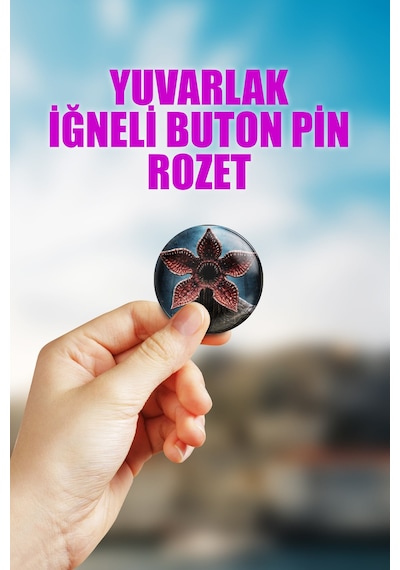 Stranger Things 3 Demogorgon Çanta Süsü Rozet İğneli Buton Rozet Seti 1 Adet Tekli