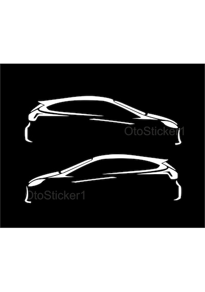 Oto Sticker Ford Focus Silüet Kelebek Cam Stickeri 2 Adet