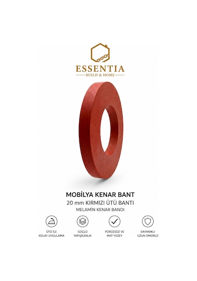 Mobilya Kenar Bandı Koyu Kiremit 20mmx10mt Ütü Bandı