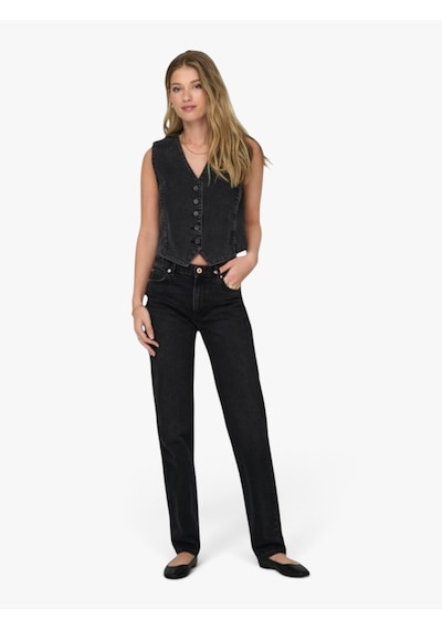 Only Onljacı Mw Straıght Bl Dnm Cro Kadın Siyah Jean - 15301779