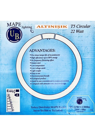 22W Simit Ampul T5 İnce Simit Ampul 22 Watt T5 Floresan