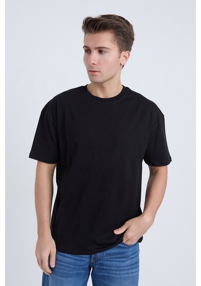 Velvoria Unisex Oversize Basic Siyah T-shirt