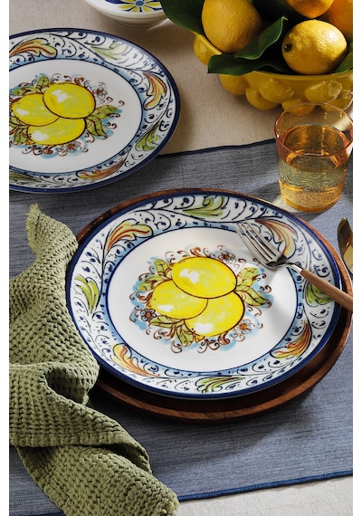 Kütahya Porselen Bone Strada 2 Parça 27 Cm Servis Tabağı Beyaz - Altın
