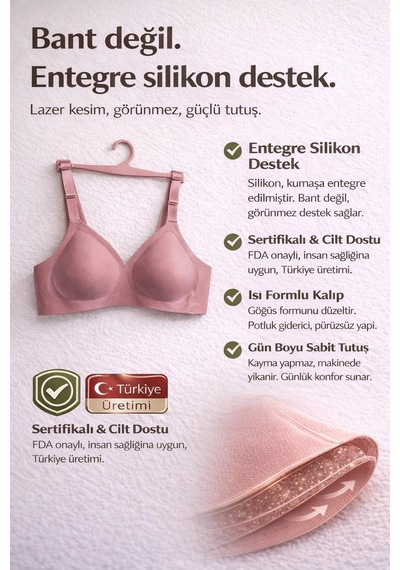 Daniella Lazer Kesim Dikişsiz Balensiz Hayalet Sütyen Pembe