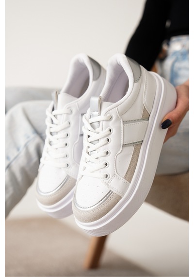 Daxtors Garantili D2501 Günlük Ortopedik Kadın Sneaker Spor Ayakkabı Gümüş