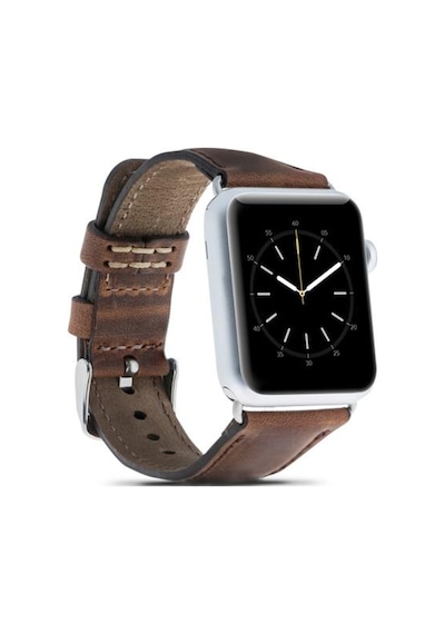 Bouletta Apple Uyumlu  Watch Deri Kordon 38-40-41 MM Antik Kahve