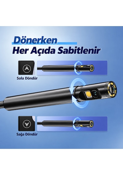 5 Metre 360 Derece Endoskop Kamera 9 Mm Çift Lens 4.5 İnç Ips Ekranlı 1080p Boru Ve Motor Görüntüleme Kamerası