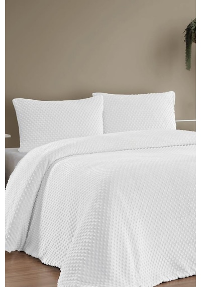 Merinos Velora Tomurcuk Çift Kişilik Comforter Set Krem Krem