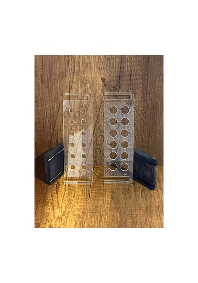 12'li Deney Tüpü Standı 16 Mm Tüp Ve 15 Ml Falkon Uyumlu Ahşap Pleksi Laboratuvar Standı