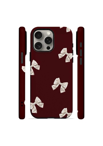 Velvoria Valestra Ivory Bow Scatter Apple iPhone Uyumlu 15 Pro Darbe Korumalı Kılıf Valestra Select - Ivory Bow Scatter
