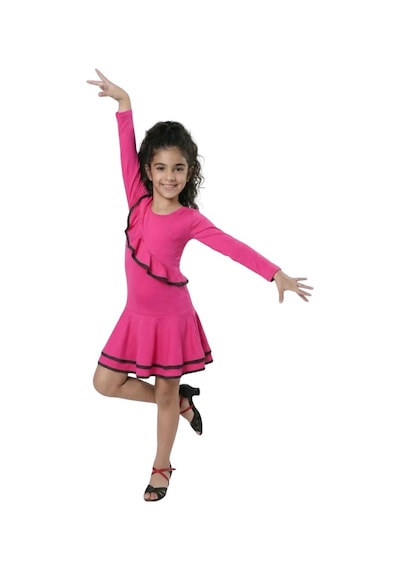 Latin Dans Kostümü Kız Pembe