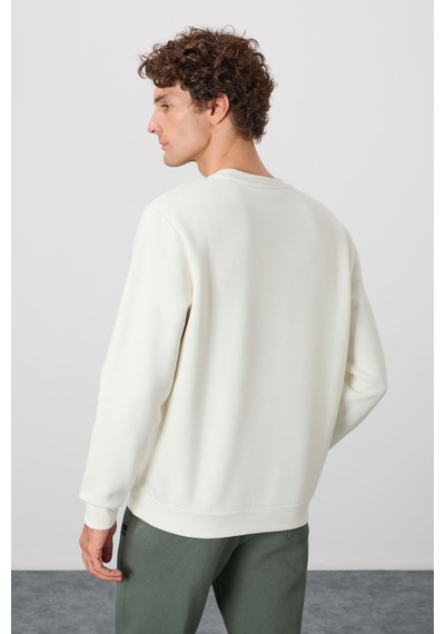 Air Jones Tommy Life Omar Ekru Şardonlu Erkek Sweatshirt - 88137 Ekru
