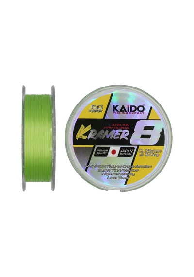 Kaido Kramer Japan 8x Braid 150 Mt 0,12mm Lime Green İp Misina - Standart